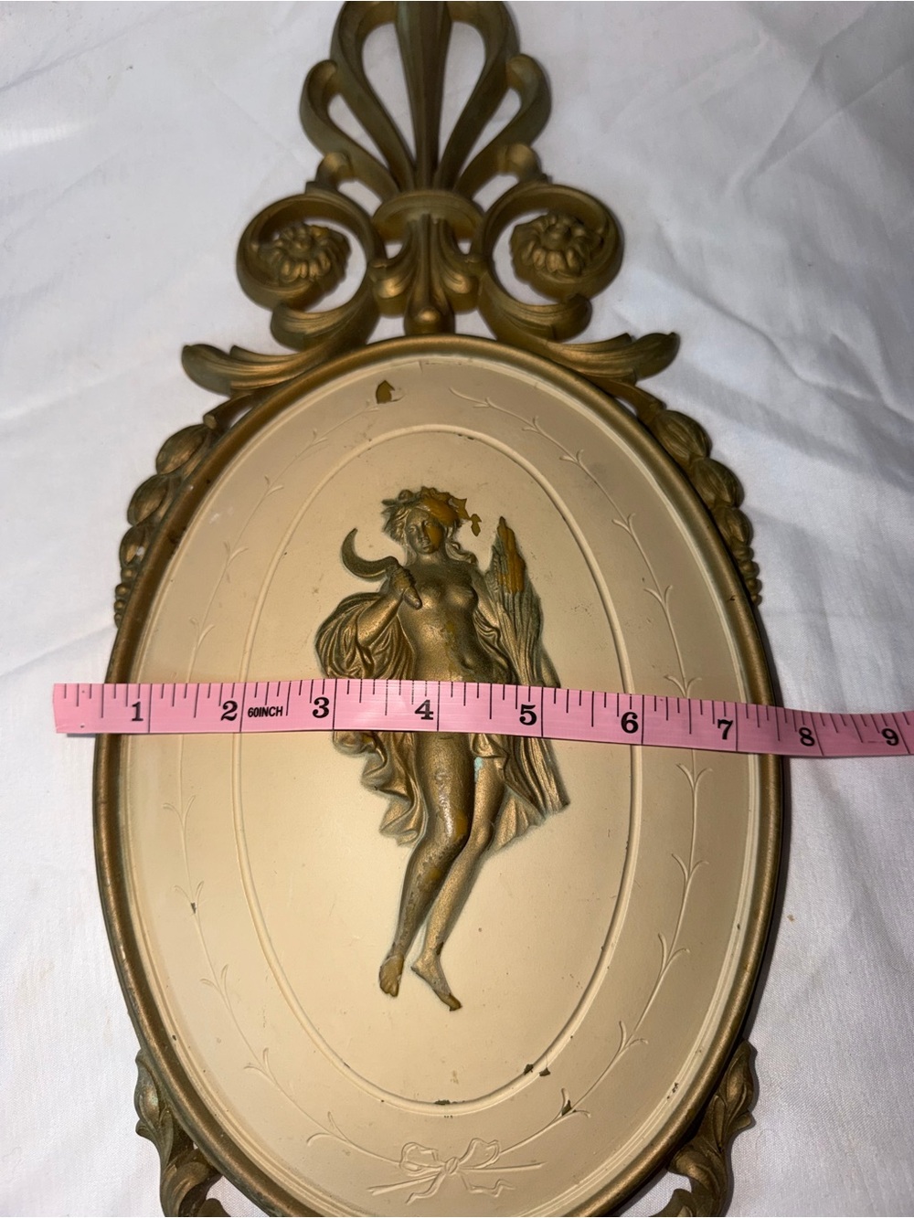 Vintage Dart Ind. Hollywood Regency Gold Wall Plaque - Goddess Ceres / Demeter - Picture 2 of 7